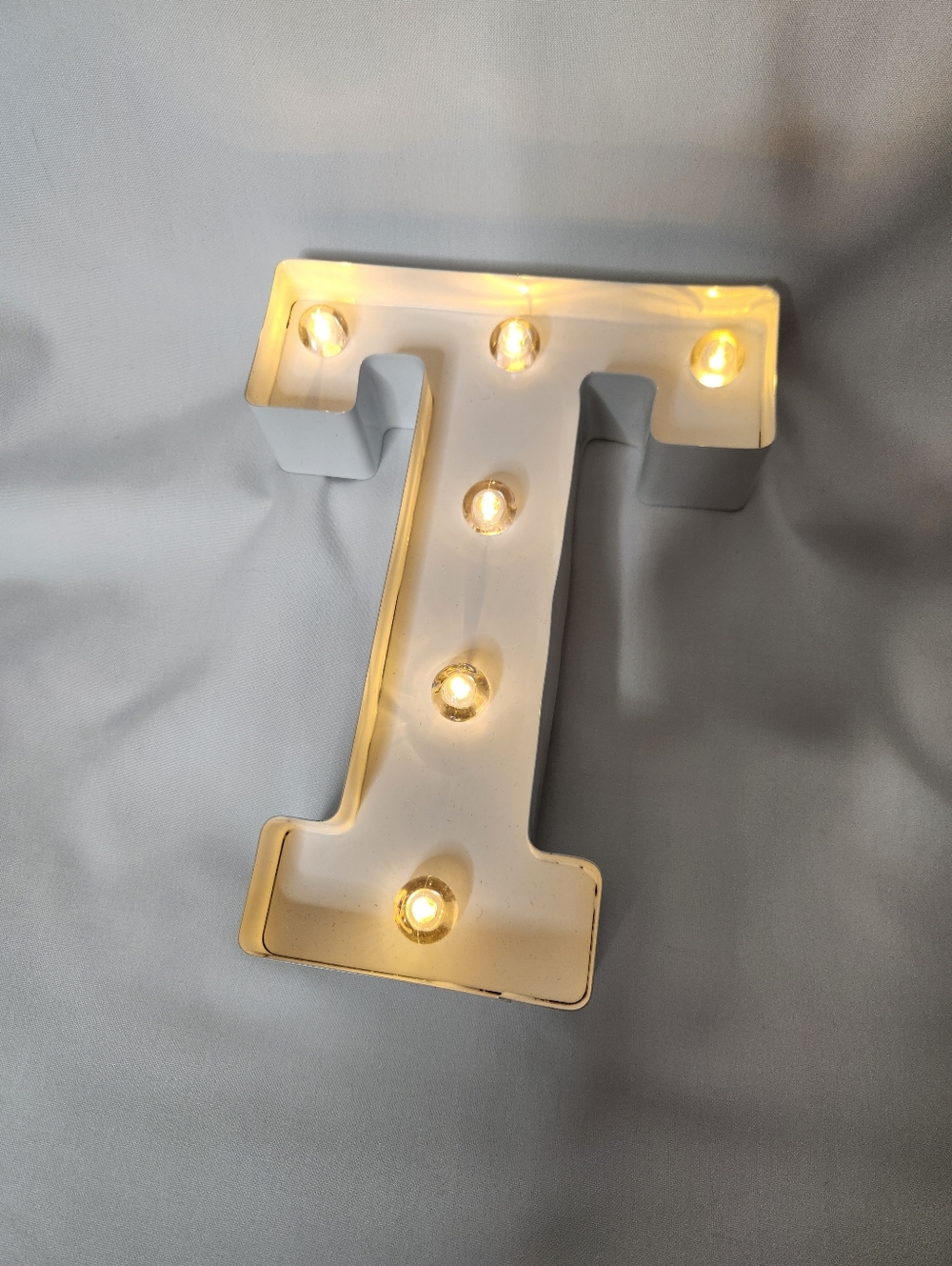 Darice White Marquee Letter T with Warm LED Lights